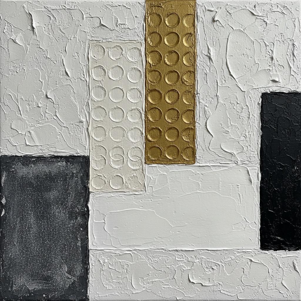Monolithic Echoes In Gilded Relief: A Meditative Study Of Geometric Permanence — David Moreau