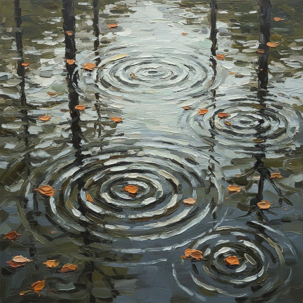 Echoes Of Solitude: A Meditative Study In Slate Ripples And Burnt Orange — Christian Noiret