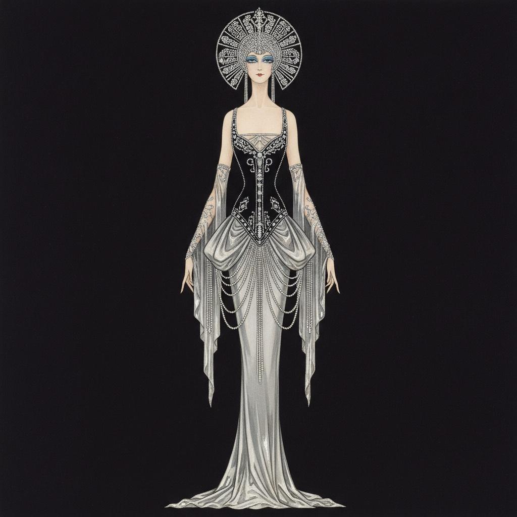 Silvered Chrome Silhouettes And Radial Crystalline Adornments — Valentin Laurent De Courcey