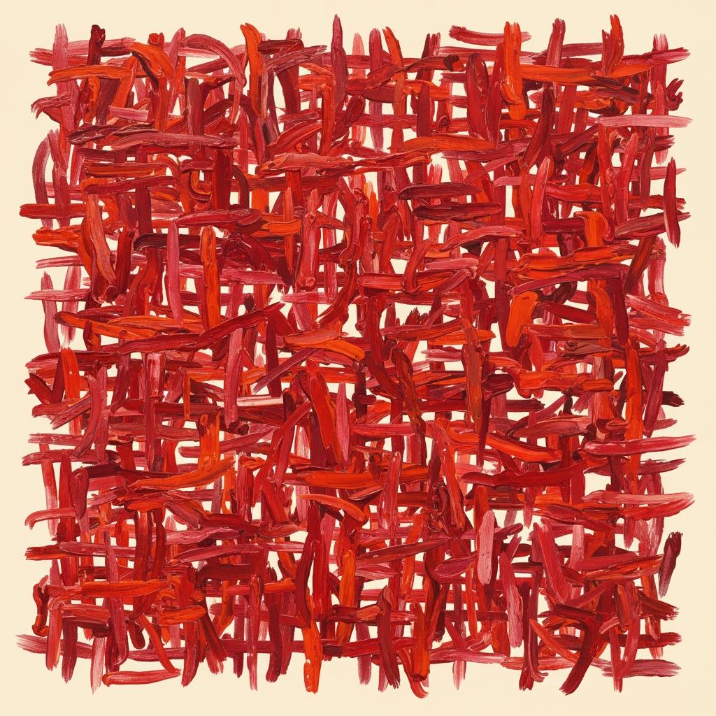 Crimson Lattice: A Singular Study Of Interwoven Gestures And Visceral Red Textures — Laurent Lefèvre