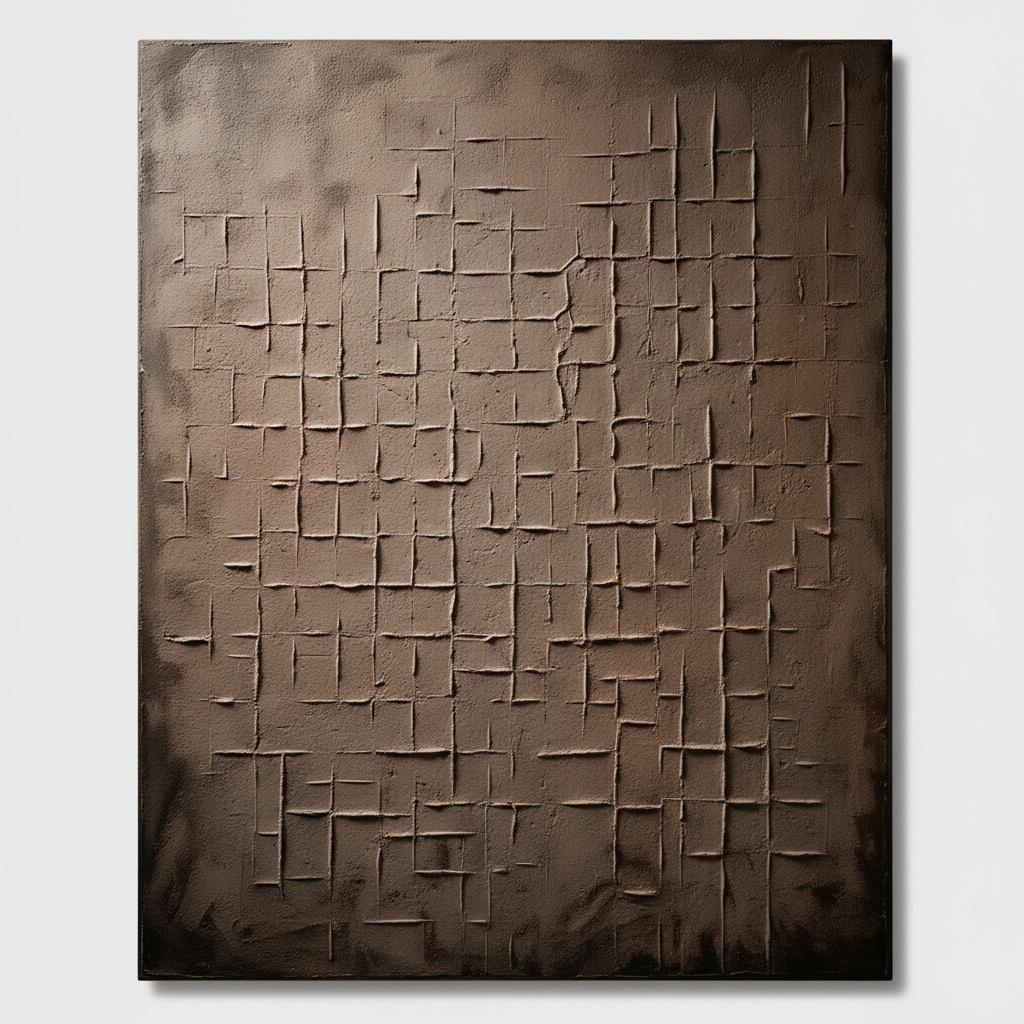 Monolithic Echoes Of Ancient Earth In Deep Umber And Sepia Relief — David Moreau