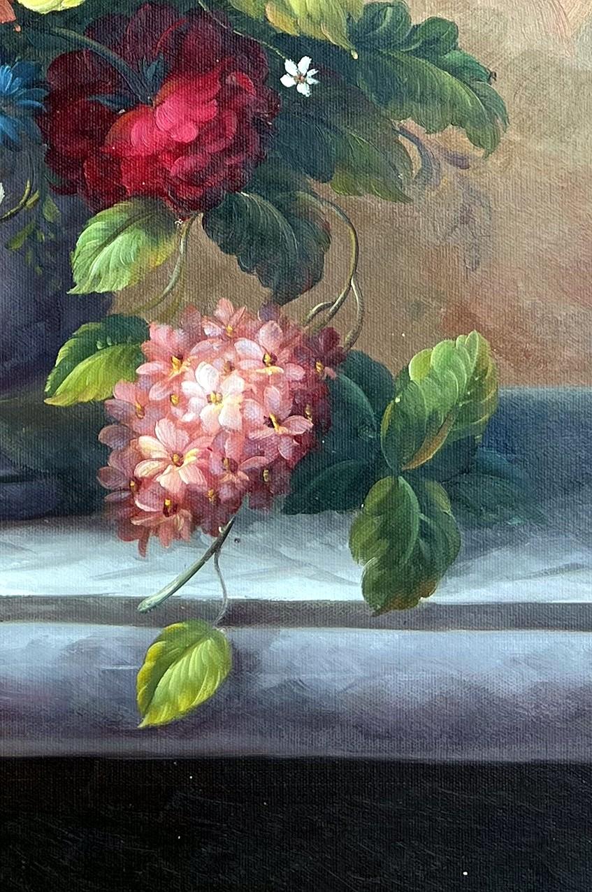 Baroque Floral Still Life with Roses and Lilies - detail
