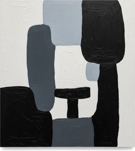 Monolithic Silence: A Meditative Study Of Weight And Achromatic Form — Laurent Fabre, Neo-abstract Art (modern Abstract Compositions)