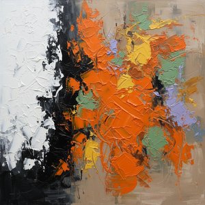 Fragmented Equilibrium: A Monumental Study Of Ochre Chaos And Primal Void — Christian Noiret, Contemporary Abstract Painting