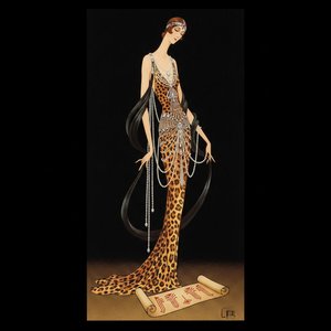 Leopard Print Silhouette Adorned With Cascading Pearl Strands — Valentin Laurent De Courcey