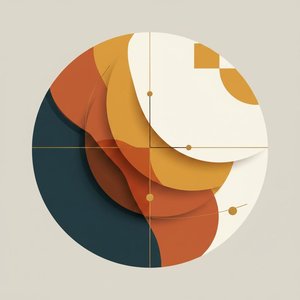 Ephemeral Geometry: A Study In Curvature And Controlled Resonance — Laurent Fabre, Neo-abstract Art (modern Abstract Compositions)