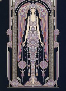 Lavender Filigree And Gold Medallions Within A Black Void — Valentin Laurent De Courcey, Art Deco
