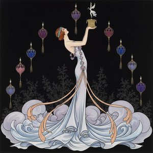 Ascension Of The Indigo Silhouette Amidst Gilded Ornaments — Valentin Laurent De Courcey