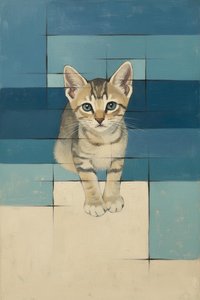 Fragmented Innocence In Cerulean Grid — Océane Hamon
