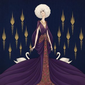 Regal Figure In Purple Drapery Amidst Golden Spikes — Valentin Laurent De Courcey