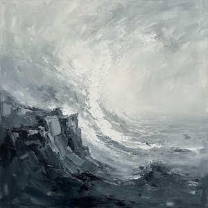 Monolithic Shadows And The Ethereal Surge Of A Singular Tonal Horizon — Laurent Fabre, Neo-abstract Art