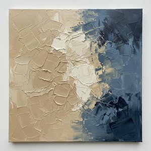 Fragmented Tectonic Layers In Sand And Slate: A Monumental Impasto Study — David Moreau, Plaster & Texture Art