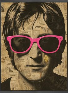 Hypnotic Fragments: The Magenta Gaze Within A Monochromatic Typographic Mosaic — Louis Cartier