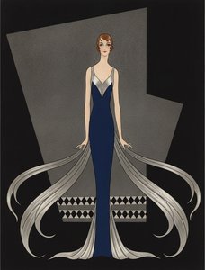 Silver Ribbons And Geometric Shadows In Navy Blue — Valentin Laurent De Courcey