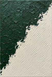 Fragmented Verdant Topography Amidst Rhythmic Creams Of An Eternal Abstract Landscape — David Moreau