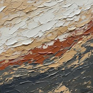 Earthen Strata: A Monumental Study In Sculptural Impasto And Ochre Shadows — David Moreau, Plaster & Texture Art