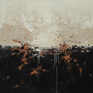 Fragmentierter Horizont Aus Obsidian Und Creme Mit Spuren Von Gebrannter Siena — Christian Noiret