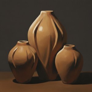 Monolithic Echoes In Ochre: A Meditative Study Of Form And Shadow — Christian Noiret