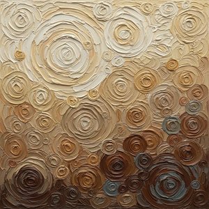 Ethereal Spirals In Earthly Ochre: A Monumental Study Of Sculptural Impasto Texture — David Moreau, Contemporary Abstract