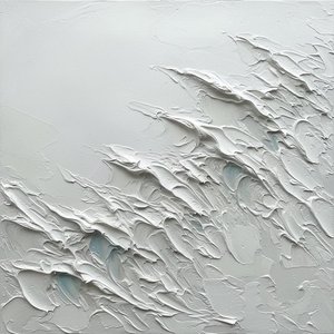 Ethereal Crests Of Alabaster: A Monochromatic Study In Sculptural Impasto Motion — David Moreau, Plaster & Texture Art
