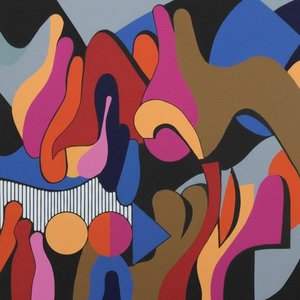 Interlocking Rhythms Of Midnight Navy And Vibrant Magenta In A Singular Abstract Vision — Jean-paul Blanchet, Hard-edge Pop