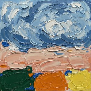 Celestial Turbulence Over Primordial Earth In A Monumental Impasto Masterpiece — Christian Noiret