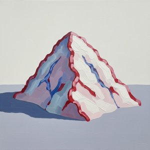 Crimson Veins Of A Silent Monolith In Ethereal Lavender Light — Adrien Cordier