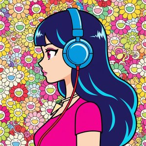 Sonic Bloom: The Silent Resonance Of Cyan And Petal — Camille Thomas, Pop Art