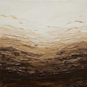 Stratified Earth: A Monumental Study In Ochre And Deep Umber Impasto — David Moreau, Contemporary Abstract