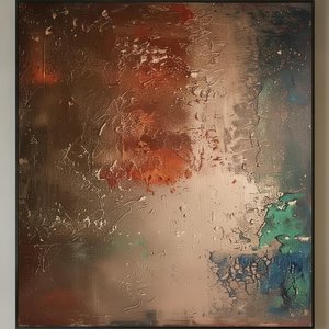 Burnt Sienna Earth Fractured By A Luminous Core — Christian Noiret, Contemporary Abstract