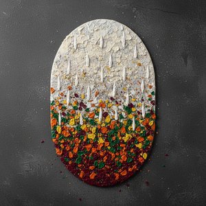 Ethereal Core Of Earthly Fragments In A Monumental Impasto Oval Masterpiece — David Moreau
