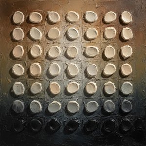 Monolithic Echoes Of Ochre And Shadow In A Textured Gridded Relief — David Moreau