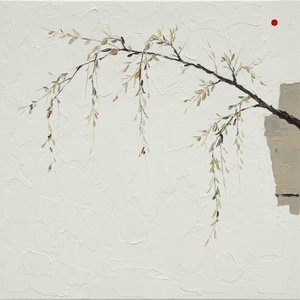 Ephemeral Descent Of A Crimson Solitude Amidst Textured Ivory Silence — Laurent Roche