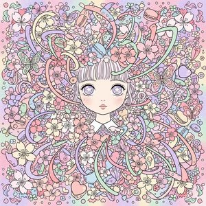 Ethereal Bloom: A Singular Vision of Serene Petals and Floating Pastel Dreams