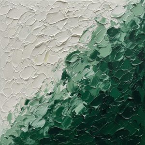Emergent Textures Of Emerald And Cream In A Singular Monumental Impasto Study — David Moreau, Plaster & Texture Art