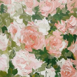 Ephemeral Bloom In Blush And Sage: A Tactile Symphony Of Sculptural Petals — Christian Noiret, Contemporary Abstract