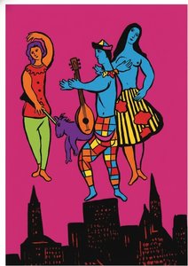 Magenta Nocturne: A Surreal Symphony Of Floating Figures Above The Urban Skyline — Caroline Pelletier