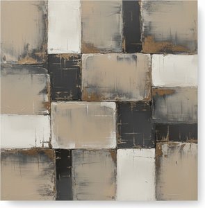 Monolithic Fragments In Charcoal And Gold: A Singular Study Of Architectural Memory — Laurent Fabre, Neo-abstract