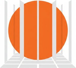 Monolithic Orange Solstice Within A Symmetrical Architectural Void Of Eternal Stability — Laurent Bernard