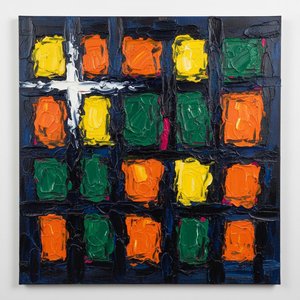 Fragmented Radiance In Heavy Impasto: A Monumental Grid Of Primal Light And Shadow — Christian Noiret