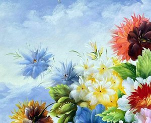 Vibrant Romanticist Floral Still Life