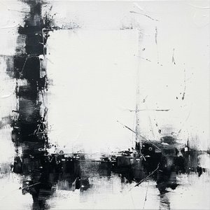 Ephemeral Void: A Monochromatic Study Of Fragmented Light And Shadow — Laurent Fabre, Neo-abstract Art