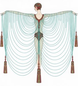 Radiant Turquoise Arcs Enfolding A Gilded Figure — Valentin Laurent De Courcey