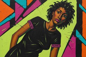 Fragmented Resolve: A Kinetic Study In Neon Discord — Marion Pelletier