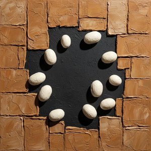 Fragmented Ochre Orbit: A Monumental Study Of Void And Sculptural Form — David Moreau