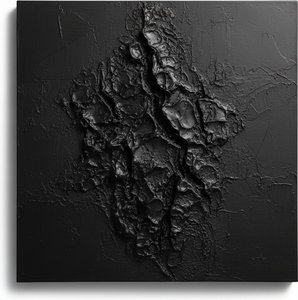 Monolithic Shadows: A Sculptural Emergence Of Obsidian Within The Primordial Void — David Moreau, Plaster & Texture Art