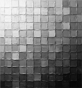 Monolithic Grayscale Relief: A Sculptural Study In Geometric Order And Shadow — David Moreau, Minimalist Art