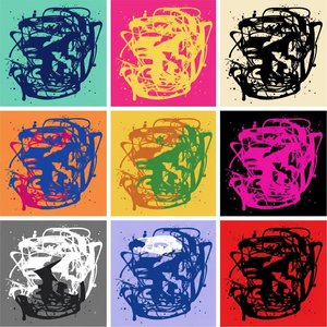 Fragmented Echoes Of Spontaneous Motion In A Multichromatic Ninefold Grid Composition — Élise Muller