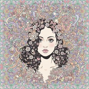 Ephemeral Radiance: A Singular Symphony of Pastel Flora and Serene Ornamentation
