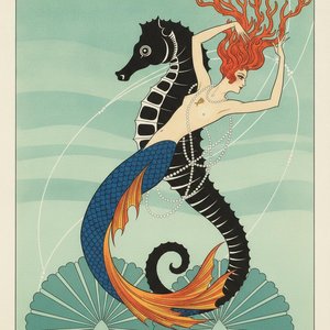 Crimson Tresses And The Black Seahorse Silhouette — Valentin Laurent De Courcey